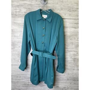 Vintage Tanner Dress Womens 6 Belted Long Sleeve Shirt Dress Pockets USA 80s